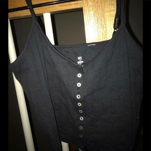 BlACK BUTTON UP TANK/ CROP TOP FROM URBAN. MEDIUM!